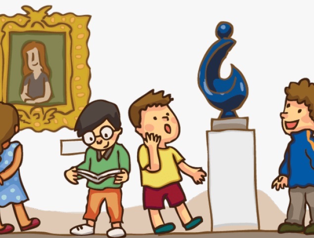 Children in a gallery